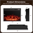 23inch Electric Fireplace Insert Adjustable Flame Color Brightness Black