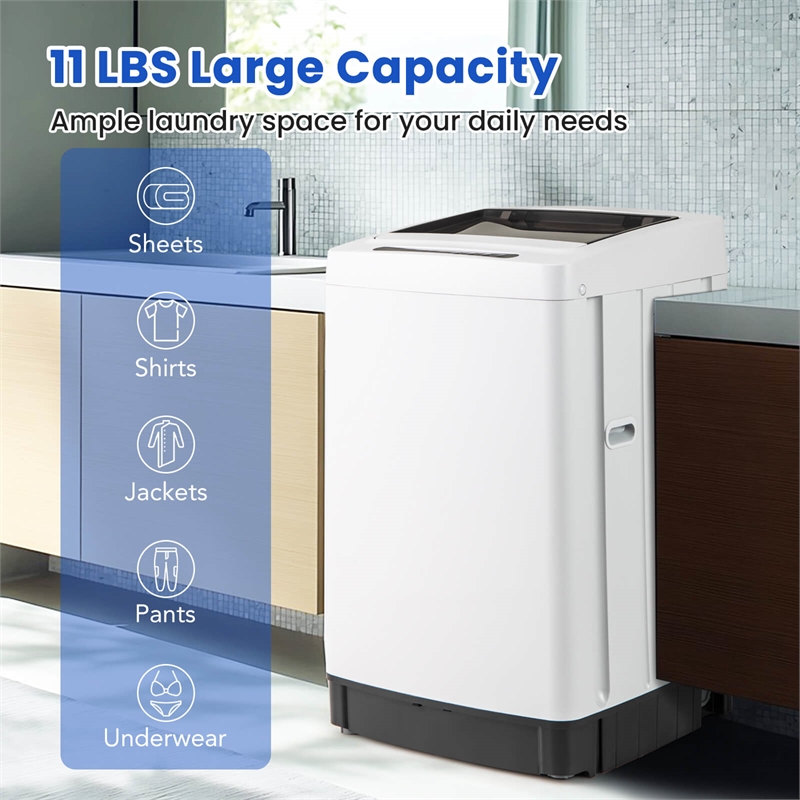 Portable Washing Machine 11 LBS Full Automatic Washer Machine White