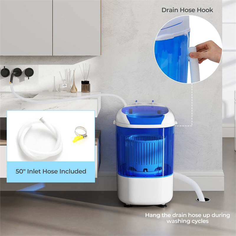 Portable Washing Machine 5.5 lbs Washer with Removable Spin Dry Tub Blue