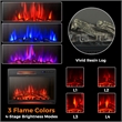 25inch Electric Fireplace Freestanding and Recessed Heater Black