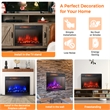 25inch Electric Fireplace Freestanding and Recessed Heater Black