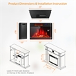 25inch Electric Fireplace Freestanding and Recessed Heater Black