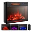 25inch Electric Fireplace Freestanding and Recessed Heater Black