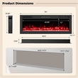 50inch Smart WiFi Electric Fireplace Work with Alexa Black