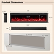 68inch Smart WiFi Electric Fireplace Work with Alexa 12H Timer Black
