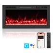 36inch Smart WiFi Electric Fireplace Work with Alexa and Recessed Black