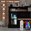 58inch Fireplace TV Stand with LED Lights for 65 Inch TV Black