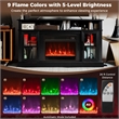 58inch Fireplace TV Stand with LED Lights for 65 Inch TV Black