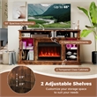 58inch Fireplace TV Stand with LED Lights for 65 Inch TV Brown