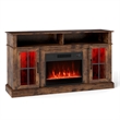 58inch Fireplace TV Stand with LED Lights for 65 Inch TV Brown