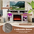 58inch Fireplace TV Stand with LED Lights for 65 Inch TV Gray