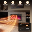 23inch Electric Fireplace Insert Recessed 1500W Fireplace Heater Black
