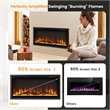 36inch Electric Fireplace Wall Mounted Freestanding with Remote Control Black