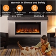 36inch Electric Fireplace Wall Mounted Freestanding with Remote Control Black