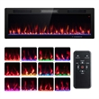 50inch Linear Electric Fireplace 1500W Recessed Wall Mounted Black