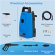 Ironmax Electric Pressure Washer with Wheels 5 Quick Connect Nozzles Blue