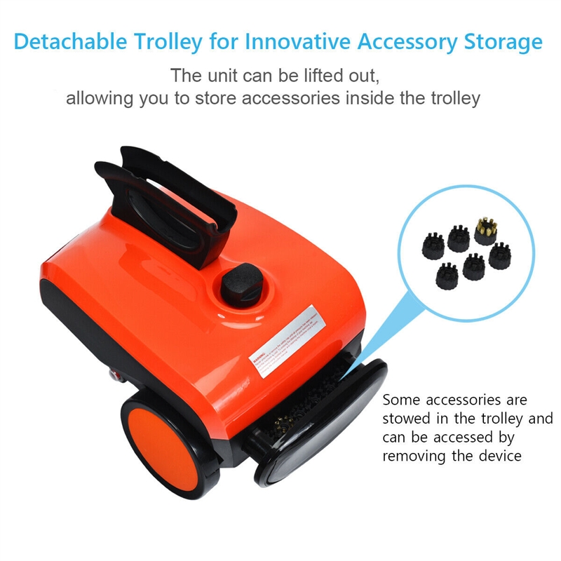 1500W Heavy Duty Steam Cleaner Mop Multi Purpose Steam Cleaning Orange