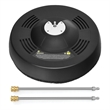 16inch Pressure Washer Surface Cleaner Attachment with 2 Extension Wand Black