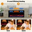 40inch Linear Electric Fireplace 1500W Recessed Wall Mounted Black