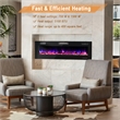 60 Inches Ultra Electric Fireplace Recessed and Wall Mounted Black