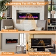60 Inches Ultra Electric Fireplace Recessed and Wall Mounted Black