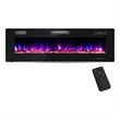 60 Inches Ultra Electric Fireplace Recessed and Wall Mounted Black