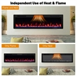 60inch Linear Electric Fireplace 1500W Recessed Wall Mounted Black