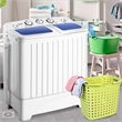 17.6 lb Portable Mini Compact Twin Tub Washing Machine Washer Spin Dryer White