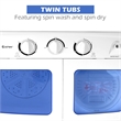 17.6 lb Portable Mini Compact Twin Tub Washing Machine Washer Spin Dryer White