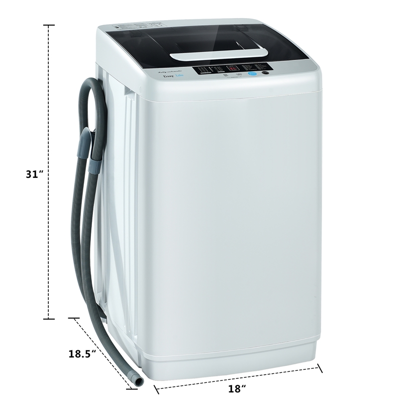 Portable Full Automatic Laundry Washing Machine 8.8lbs Spin Washer Gray