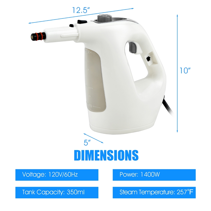 1400W Multipurpose Pressurized Steam Cleaner Mop Gray