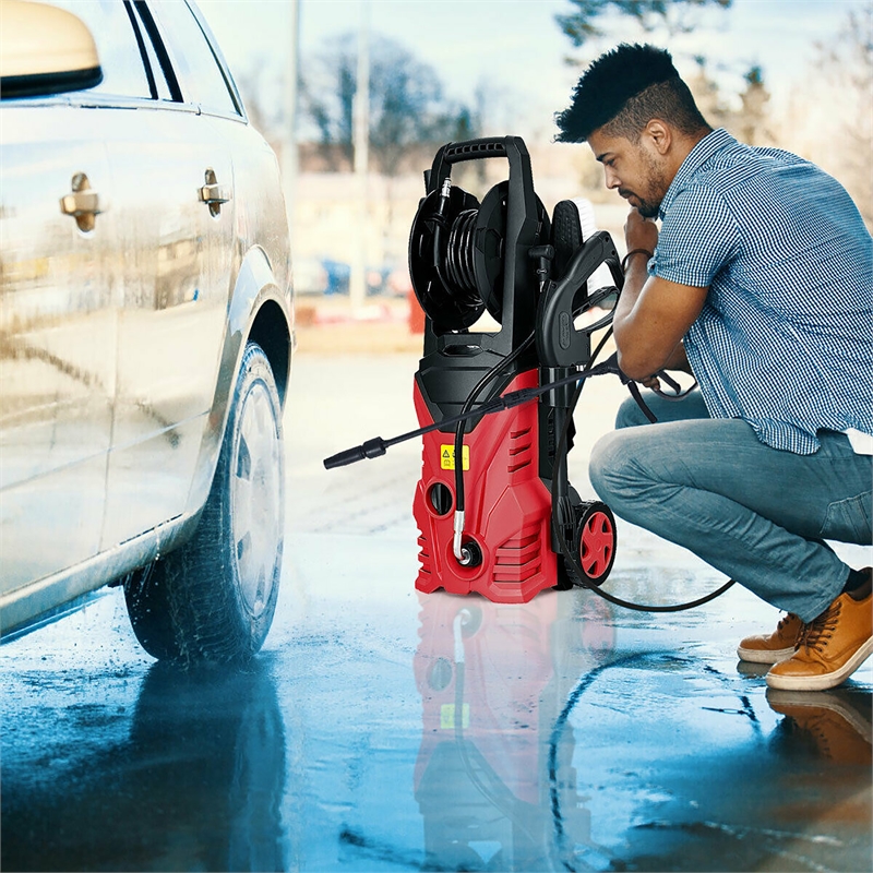 2030PSI Electric Pressure Washer Cleaner 1.7 GPM 1800W with Hose Reel Red