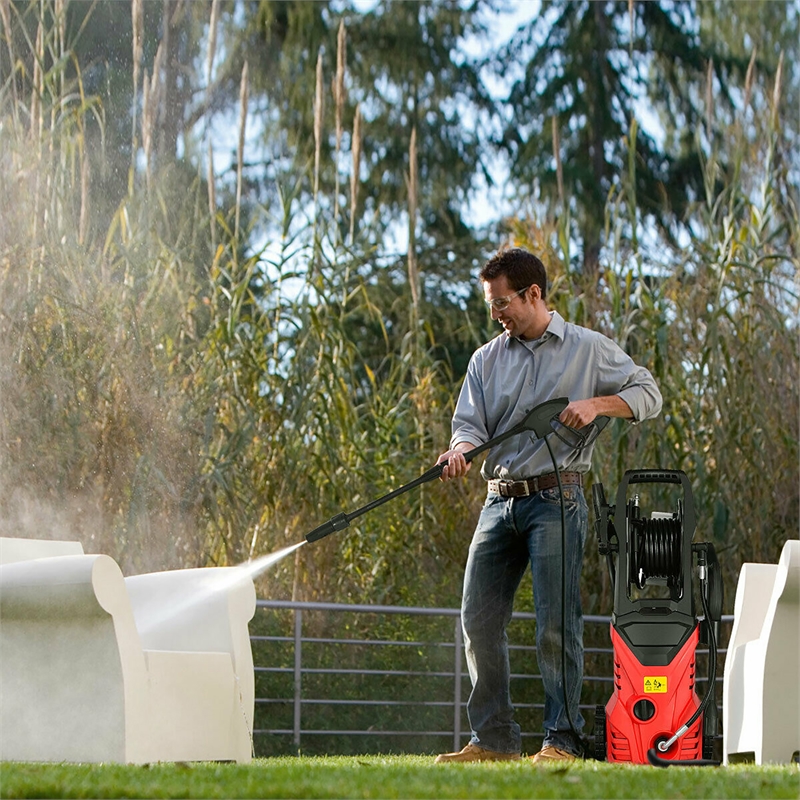 2030PSI Electric Pressure Washer Cleaner 1.7 GPM 1800W with Hose Reel Red