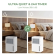 8 Pint(DOE) Dehumidifier w/Energy Efficient Automatic Shutoff 2000 Sq.ft White Plastic