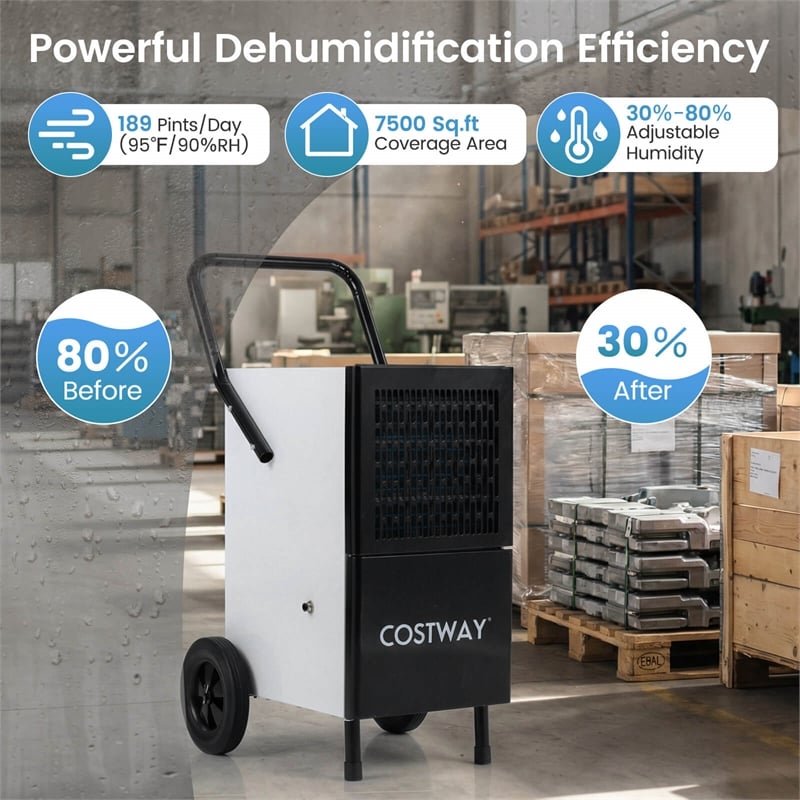 42 Pint(DOE) Dehumidifier with Built in Pump Drain Hose White
