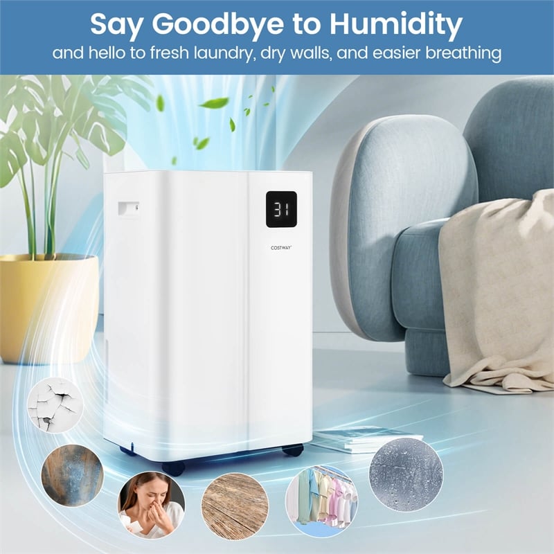 16 Pint(DOE) Dehumidifier for Basement 4500 Sq.Ft White