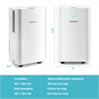 9 Pint(DOE) Dehumidifier With Drain Hose 2000 Sq.ft Coverage Area White