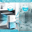 9 Pint(DOE) Dehumidifier With Drain Hose 2000 Sq.ft Coverage Area White