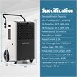 49 Pint(DOE) Commercial Dehumidifier 7500 Sq.ft Coverage Area White
