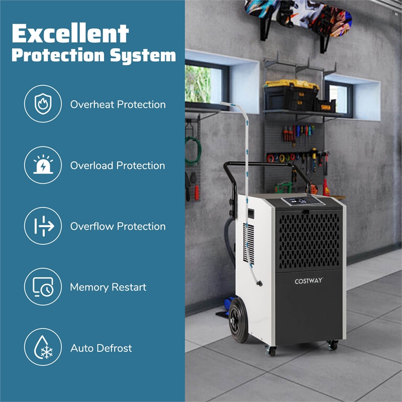 49 Pint(DOE) Commercial Dehumidifier 7500 Sq.ft Coverage Area White