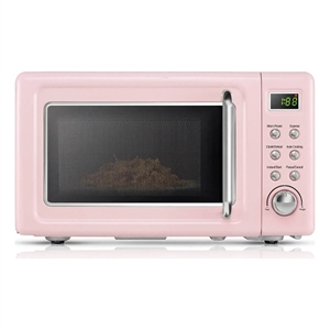 0.7 Cu.ft Retro Countertop Microwave Oven 700W LED Pink