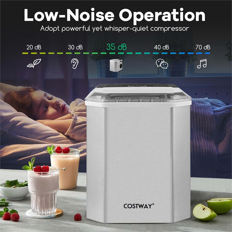 Countertop Ice Maker Portable Ice Making Machine Silver