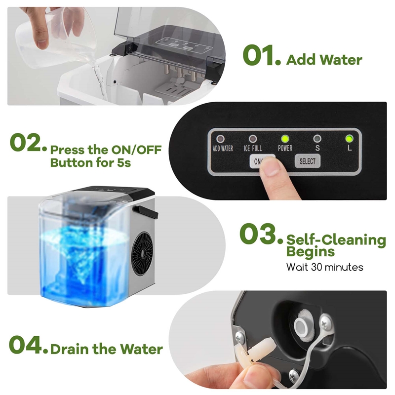 Countertop Ice Maker Portable Ice Making Machine Silver