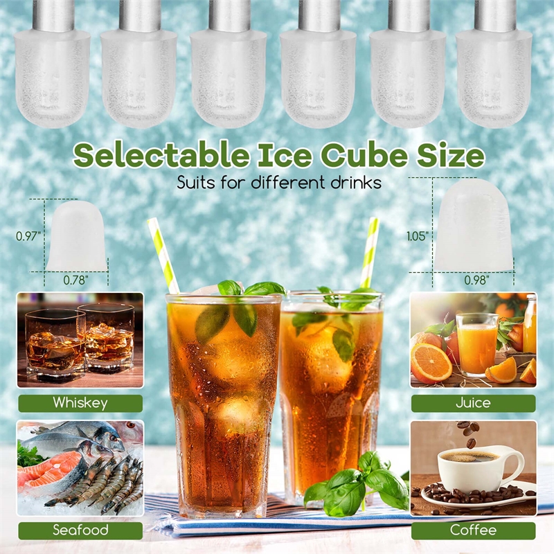 Countertop Ice Maker Portable Ice Making Machine Silver