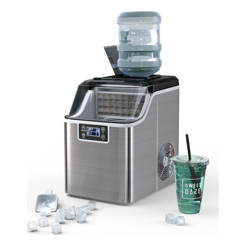 Portable Ice Maker Self Cleaning with Ice Scoop Silver