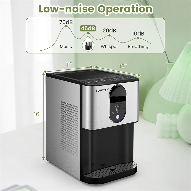 56 lbs Pepple Chewable Countertop Ice Maker Silver
