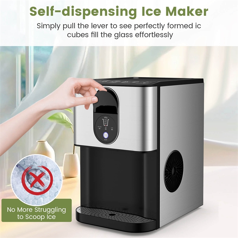 56 lbs Pepple Chewable Countertop Ice Maker Silver