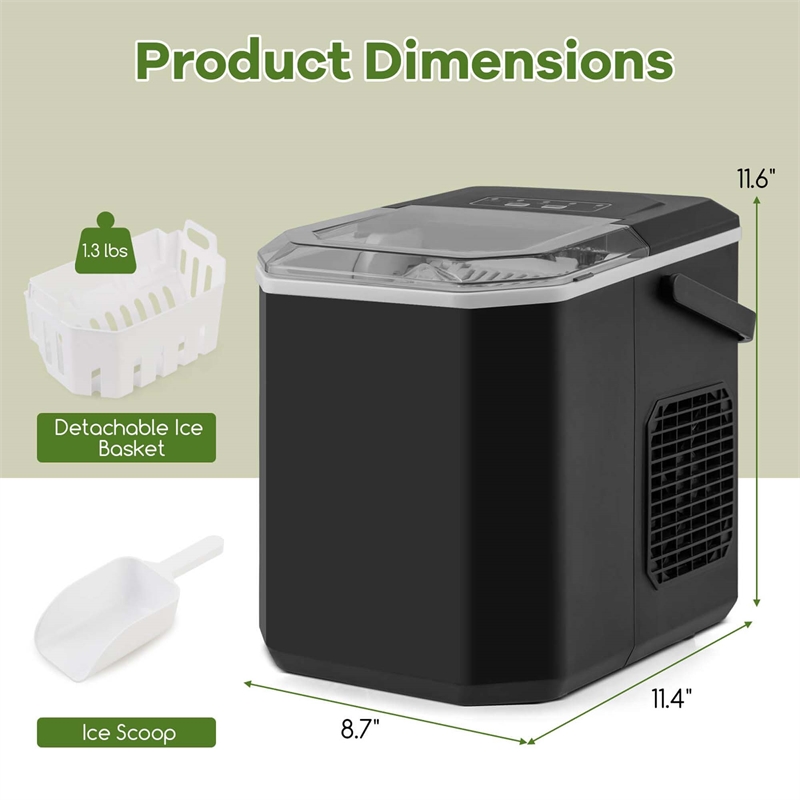Countertop Portable Ice Making Machine Black
