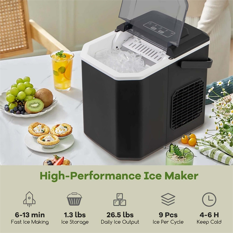 Countertop Portable Ice Making Machine Black