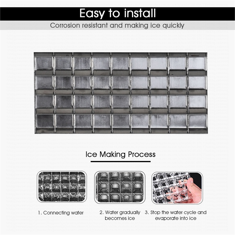 Stainless Steel 110Lbs Portable Ice Machine Black